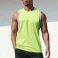 thumbnail image 1 of Hemlock Mens Summer Swim Shirts Sleeveless Workout Tank Top,Solid Color Combination Quick Drying Vest Men Relaxed Breathable Leisure Fitness Running, Green 3XL, 1 of 9