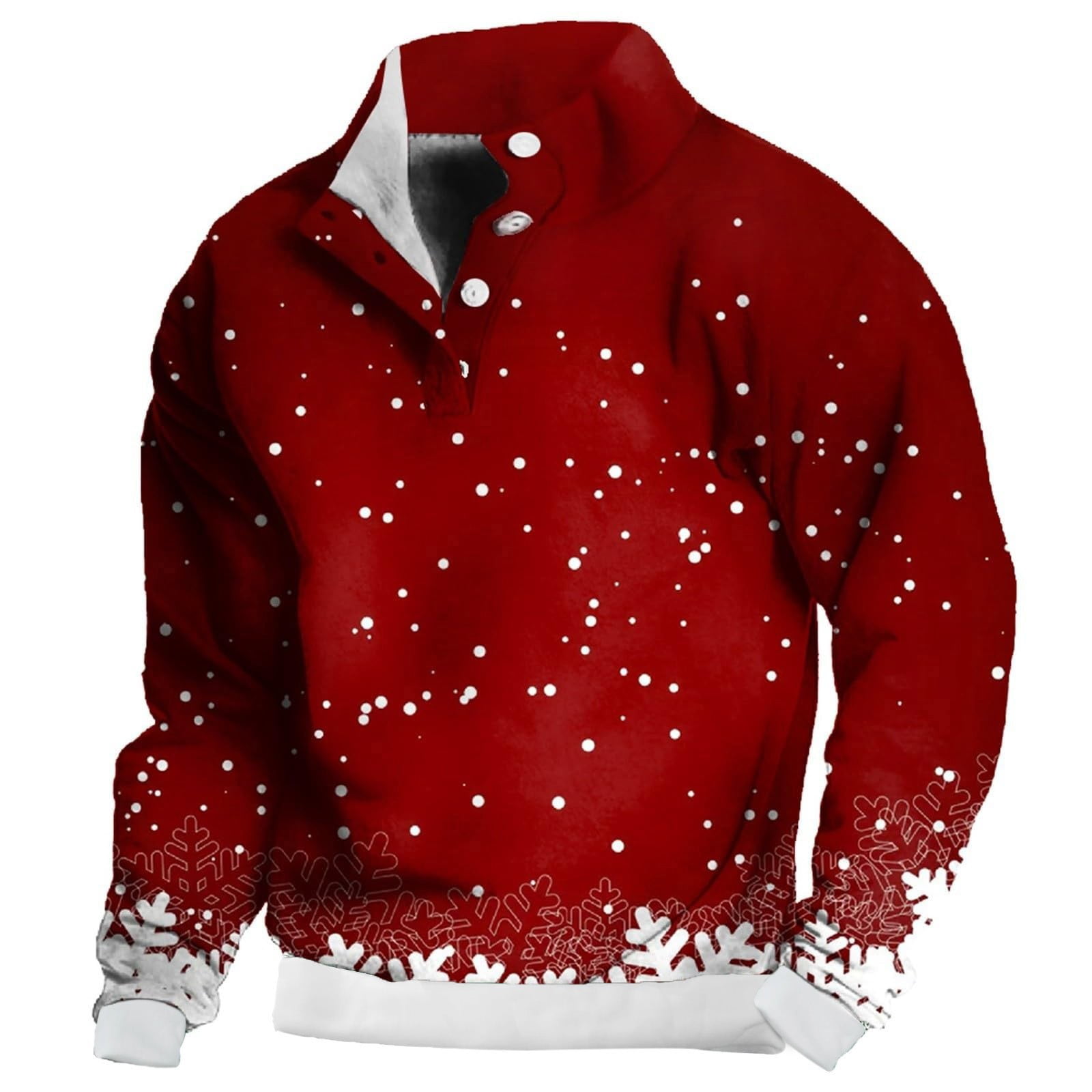 Hemlock Red Mens Sweatshirts ZipUp Graphic Casual Pullover, Men's