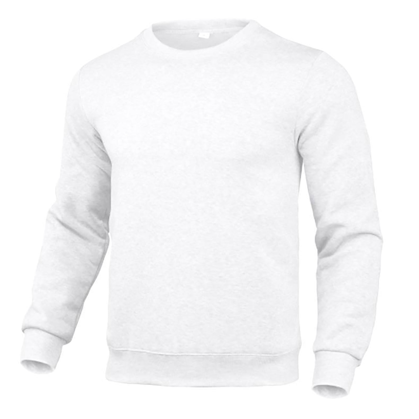 Hemlock White Mens Sweatshirts Solid Color Casual Pullover, Men's ...