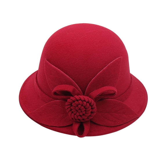 Hemlock Women'S Autumn And Winter Flowers Round Top Casual Fisherman'S Basin Cap Small Bowler Hat