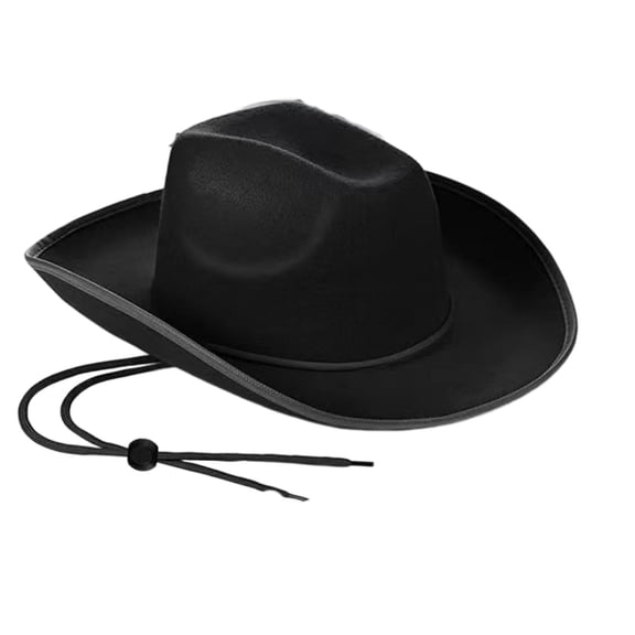 Hemming Wide Brim Solid Color Adjustable Windproof Rope Bowler Hat Western Cowgirl Jazz Sun Hat Fashion Accessories