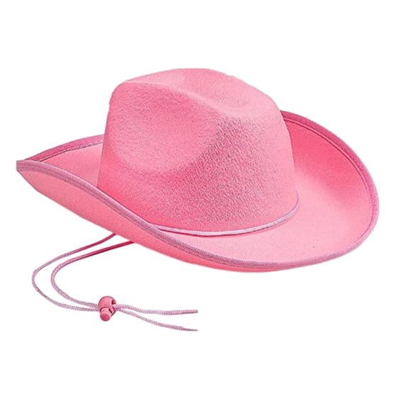 Hemming Wide Brim Solid Color Adjustable Windproof Rope Bowler Hat Western Cowgirl Jazz Sun Hat Fashion Accessories