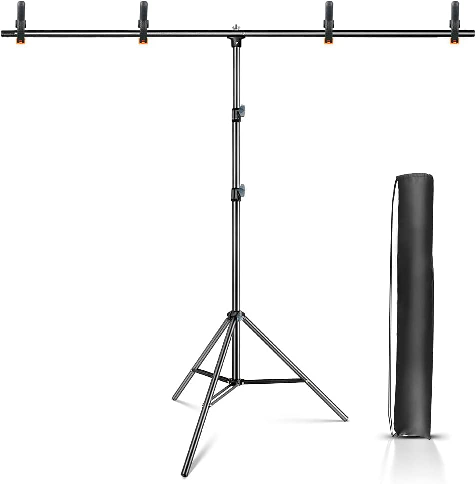 Hemmotop T Shape Backdrop Stand Portable 5ft Wide 6.5ft Tall, Green
