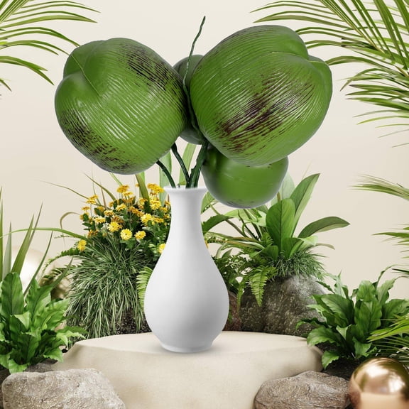 Hemobllo 1 Bunch Realistic Artificial Coconuts for Beach Wedding Decor, Hawaiian Party Decorations and Tropical Atmosphere