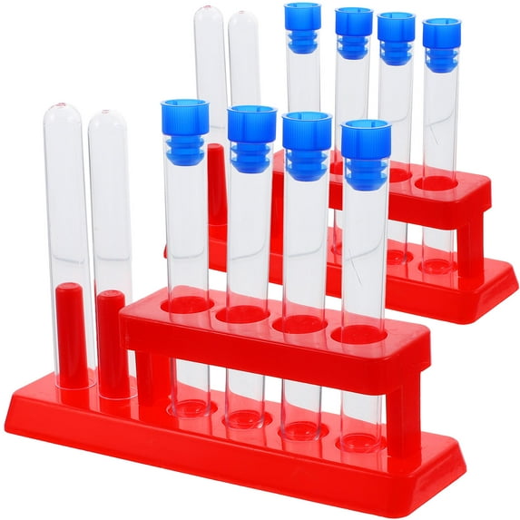 Hemobllo Test Tube and Rack Kit Durable Plastic for Lab Use Assorted Colors