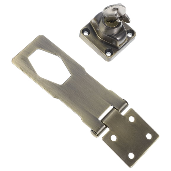 Hemobllo 1 Set Metal Latch Padlock Iron Bronze Rectangular Security Protection For Drawers 4.13X1.57X1.18In