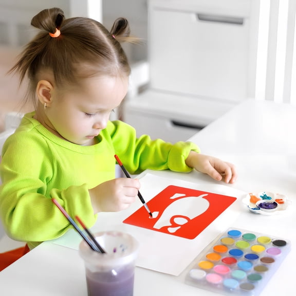 Hemobllo Flexible Plastic Sidewalk Chalk Stencils Set with Various Animal Designs for Kids Outdoor Drawing and Fun