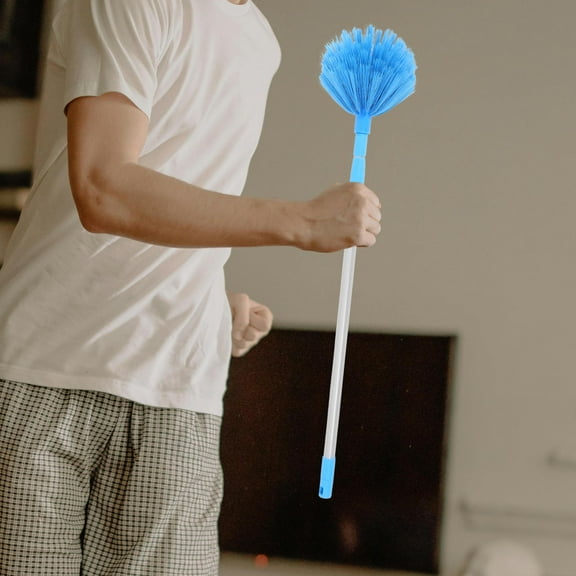 Hemobllo Ceiling Duster Extendable Cobweb Remover Blue 1 Set