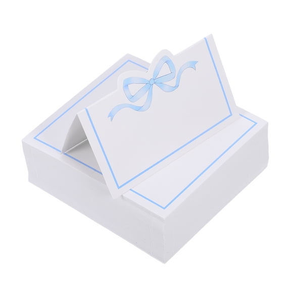 Hemobllo 100Pcs Sky-Blue Name Place Cards for Wedding Party with Elegant Bow Knot Tent Design