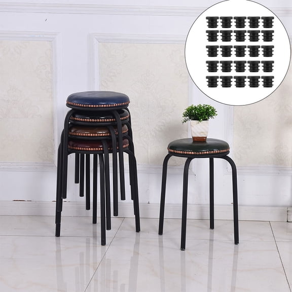 Hemobllo Furniture Leg Plug Black Plastic Caps for Tubes and Floor Protectors 100Pcs