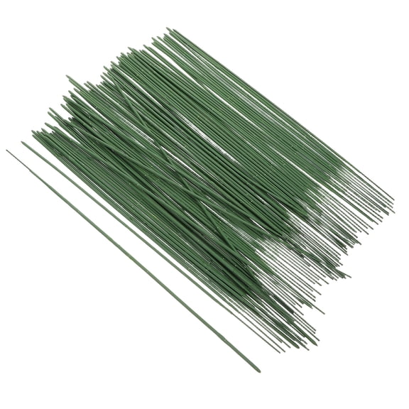 Hemobllo 100 Pcs Green Floral Wire Stems for Artificial Flowers, Craft Projects, Flower Arranging, and Floral Design Supplies