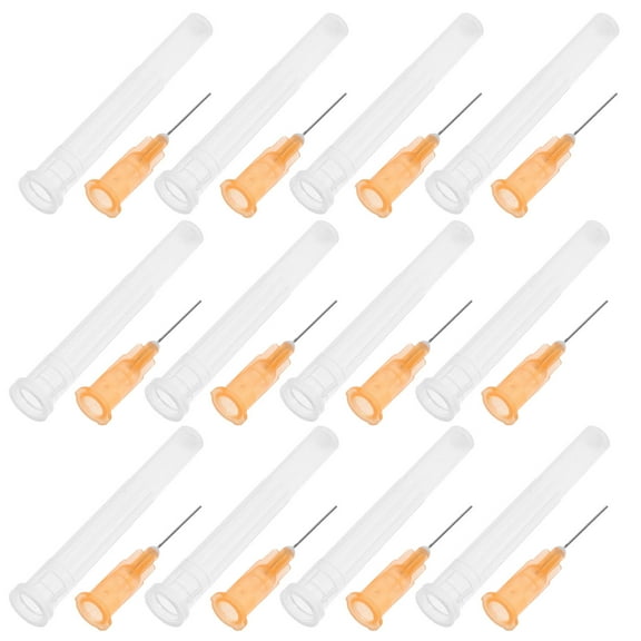 Hemobllo 100pcs Luer Lock Needle Dispensing Needles For Laboratory Work With Liquid Dispensing Orange PP