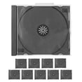 thumbnail image 1 of 10-Pack Clear Slim Storage Cases with Black Tray for Music, Software, Data Discs - Standard Size for Home and Office Use, 1 of 6