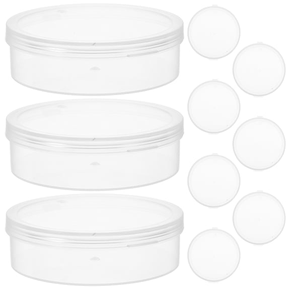 Hemobllo Compact Makeup Sponge Case Clear PP Round Container for on-The-Go Use
