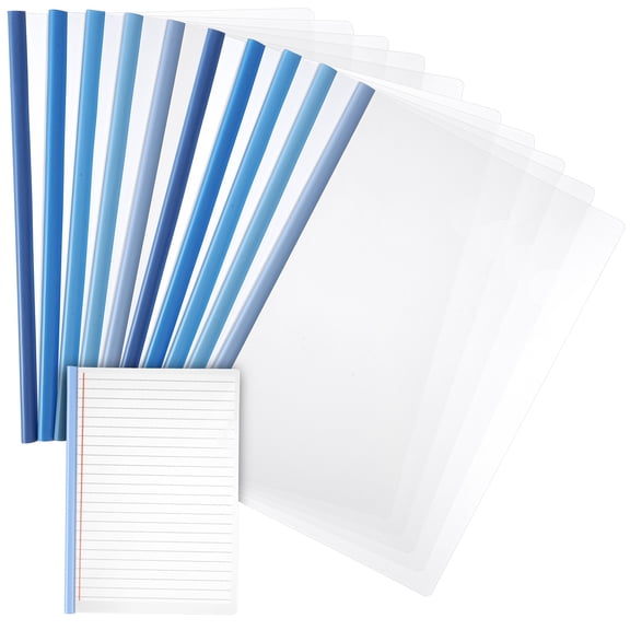 Hemobllo 10Pcs Plastic Resume Portfolio Folder with Ocean Style Slide Binder for Daily Document Organization