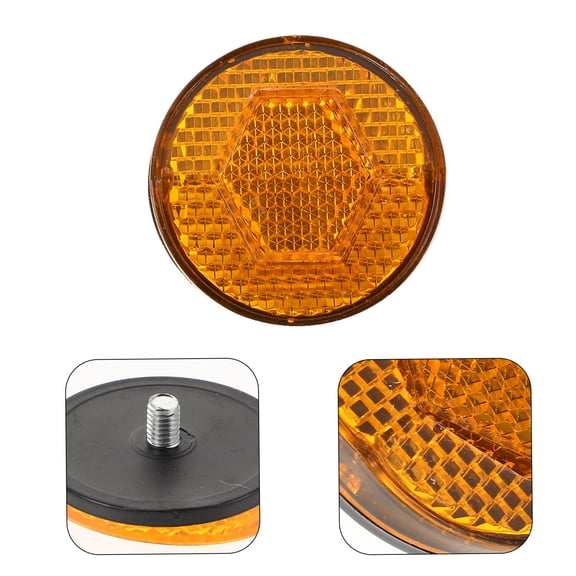 Hemobllo 10Pcs Plastic Round Bike Reflectors Orange Rear Reflector for Motorcycle and Trailer Safety