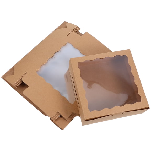 Hemobllo Bakery Boxes Favor Boxes Light Brown 10Pcs