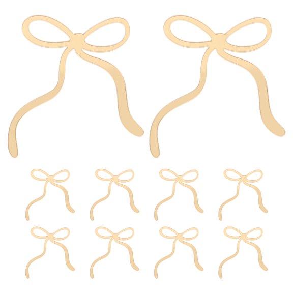 Hemobllo Golden Acrylic Bow Cake Toppers for Birthday, Wedding, and Party Decorations, Festive Cake Accessories