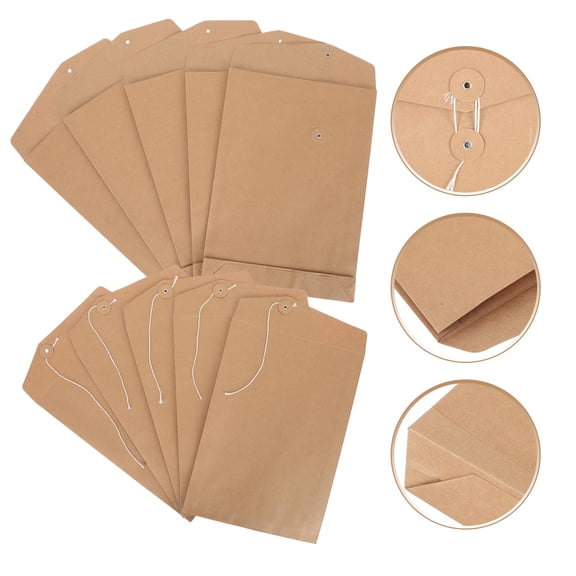 Hemobllo 10pcs Plastic File Envelopes Document Package for Office Use