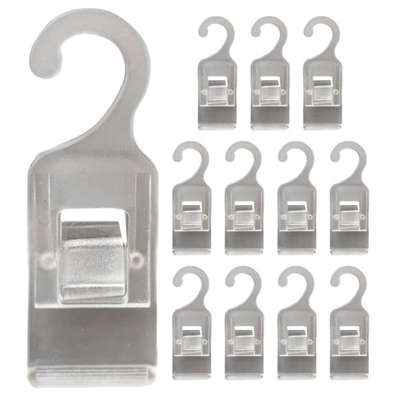 Hemobllo 12Pcs Plastic Hanging Clips for Clothes Laundry and Travel with Powerful Clamp