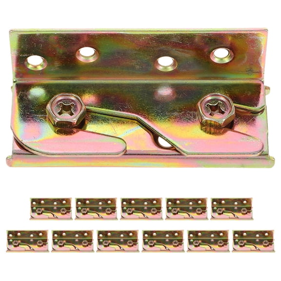 Hemobllo 12Pcs Golden Bed Hinge Kit Heavy Duty Iron Bed Frame Brackets Invisible Hardware