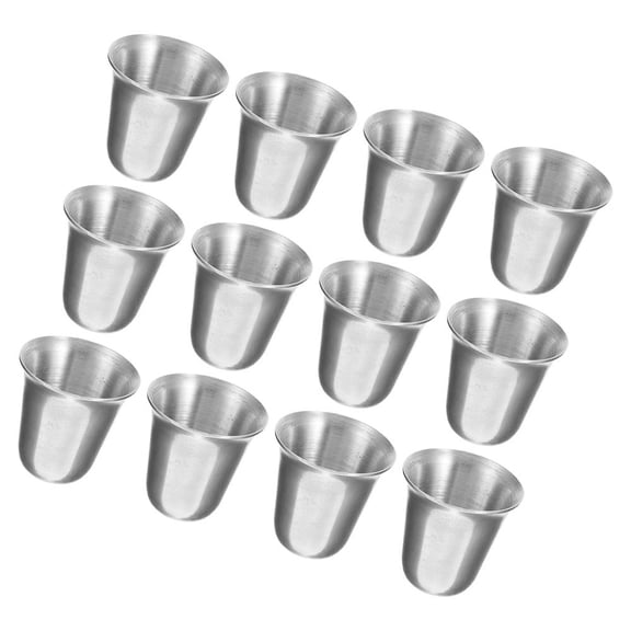Hemobllo Stackable Design Cup Stainless Steel Silver 12pcs