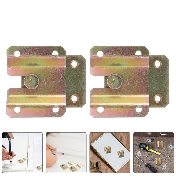 Hemobllo 12Pcs Heavy Duty Picture Frame Brackets Golden Interlocking Flush Mount Hardware