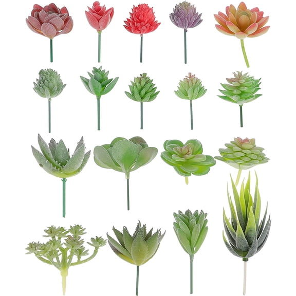 Hemobllo Faux Succulent Stems Assorted Color Pe 18Pcs