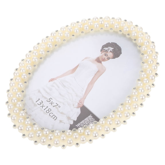 Hemobllo Oval Photo Frame Elegant White Resin 1Pack