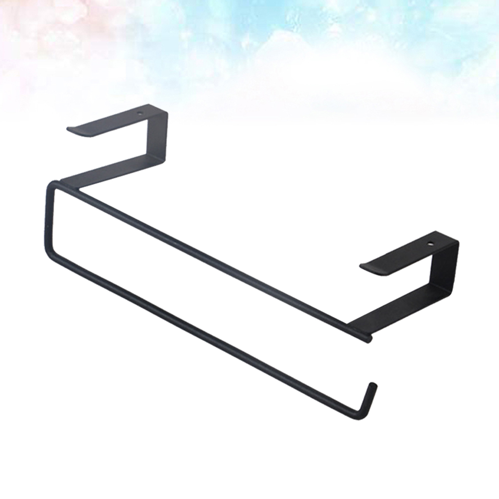 Hemobllo Under Cabinet Towel Rack with U-shaped Hook Black 1Set ...