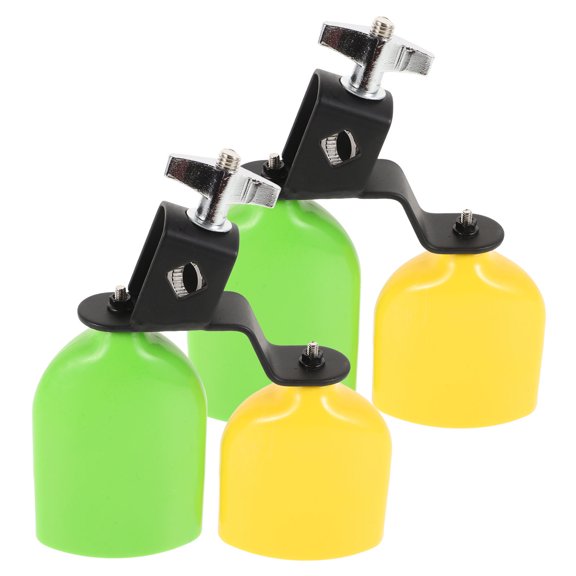 Hemobllo 1Pair Plastic Drum Latin Percussion Cowbell with Double Mount for Clear Resonant Sound