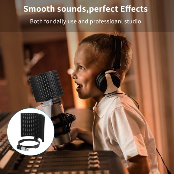 Hemobllo 1Pc Noise Reduction Microphone Cover Black Protects Against Breath and Wind