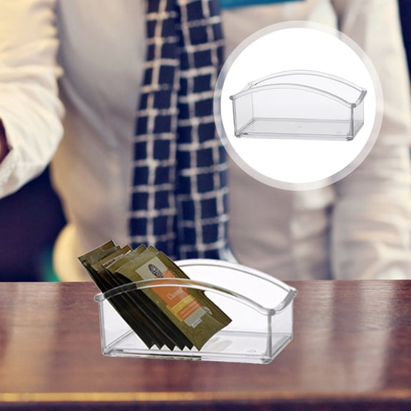 Hemobllo Clear Acrylic Tea Bag Organizer Box for Coffee, Sugar, and Packet Storage - Kitchen Counter Storage Solution