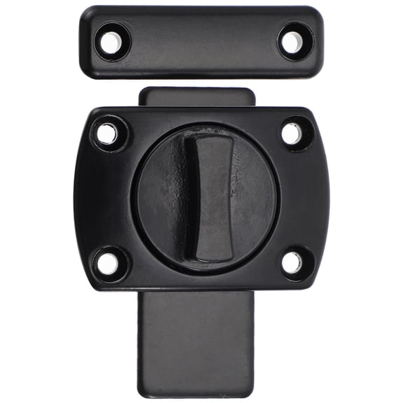 Hemobllo Zinc Alloy Rotate Bolt Door Lock Latch Black Finish for Screen French Gate and Cabinet Doors