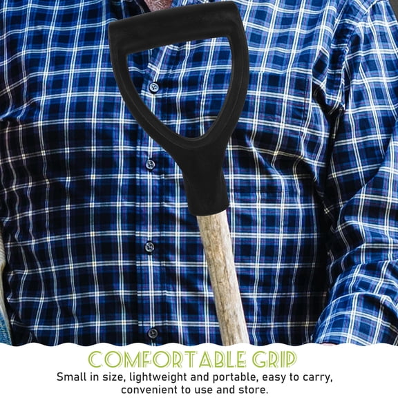 Hemobllo Black D-Shaped Plastic Shovel Grip Handle Replacement for Snow Shovels and Comfortable