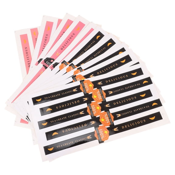Hemobllo Multi-Color Kraft Paper Baking Seal Labels for Cake Box Decoration, 200 Pieces Elegant Stickers