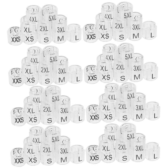 Hemobllo 200-Pack White Plastic Size Tags for Clothing Racks - Garment Labels for Easy Organization and Sorting