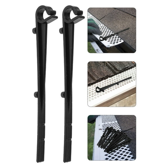 Hemobllo Hidden Gutter Hangers Gutter Guard Clip Black ABS 20Pcs