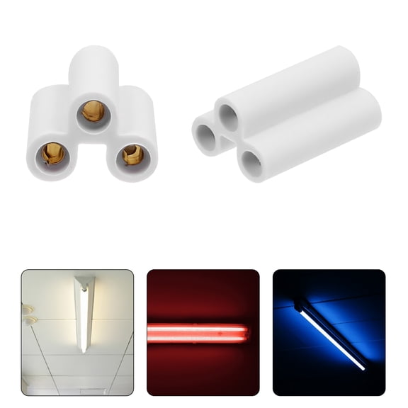 Hemobllo 20Pcs White PVC LED Lamp Connector 3 Pin Female Adapter for LED Light Bulbs