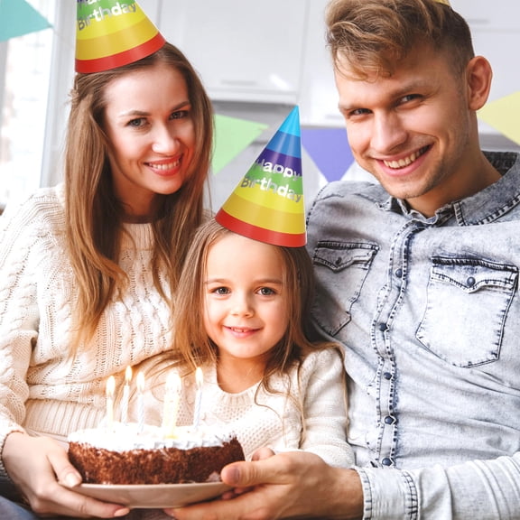 Hemobllo 20Pcs Birthday Party Cap Assorted Color Paper Hats Lightweight Festive Celebration Accessory