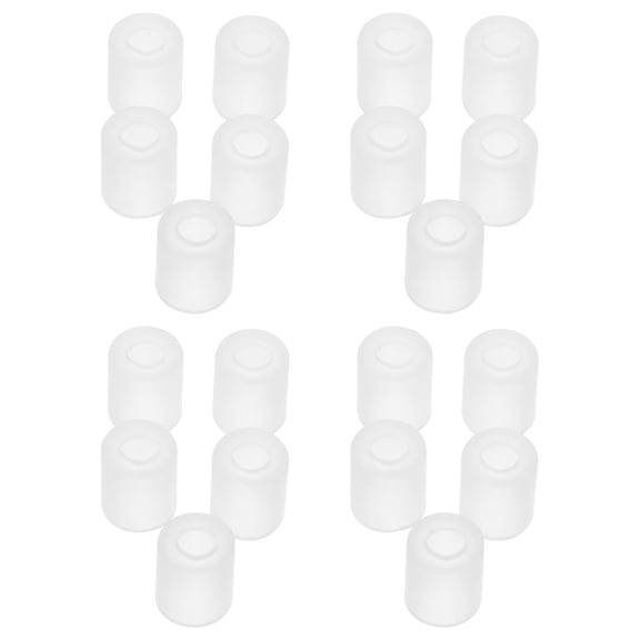 Hemobllo 20Pcs White Silicone Straw Covers Cap Reusable Soft Protector for Glass Straws