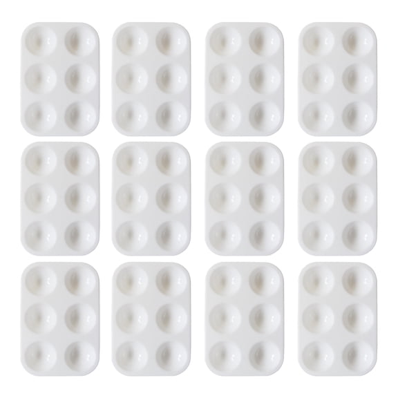 Hemobllo 20-Piece White Plastic Painting Palettes Set, Portable for Acrylic, Oil, Watercolor Painting