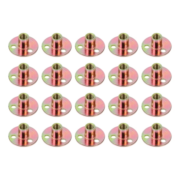 Hemobllo 20Pcs M10 Round Plate Three Hole Iron Nuts Flange Plate for Furniture Installation