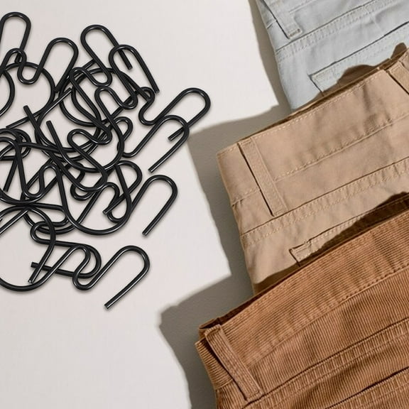 Hemobllo 20Pcs Matte Black Metal S Hooks for Heavy Duty Hanging of Pants and Tools