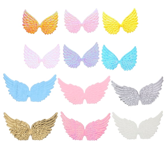 Hemobllo Mini Wing Patch Ornaments 24pcs Assorted Colors Plastic Decorations for Weddings and Events