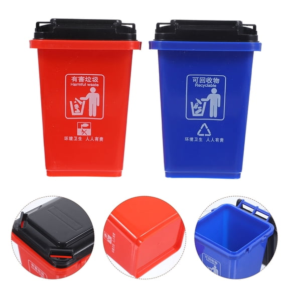 Hemobllo 2-Pack Plastic Pen Holders for Office Desk, Red Desktop Organizers and Storage Containers for Workspace