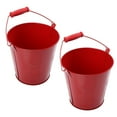thumbnail image 1 of Hemobllo 2Pcs Premium Red Small Iron Buckets with Handle for Home Storage and Elegant Flower Display, 1 of 8