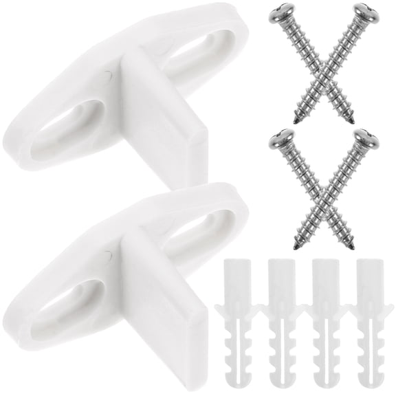 Hemobllo 2-Pack White Carbon Steel Sliding Door Floor Guide with Barn Door Roller Hardware for Smooth Floor Installation