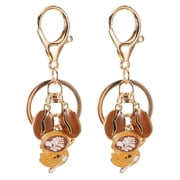 Hemobllo 2Pcs Coffee Charm Keychain Chocolate Metal Cup Design Durable Zinc Alloy for Bag Decor