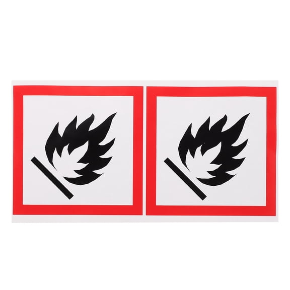 Hemobllo 2Pcs Fire Warning Stickers for Outdoor Trash Cans Weatherproof Adhesive Safety Labels